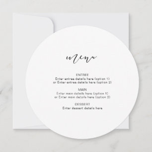 Modern Elegant Calligraphy Round Menu Wedding