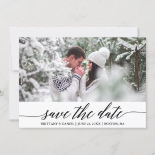 Modern Elegant Calligraphy Save The Date Card