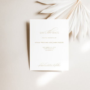 Modern Elegant Calligraphy Save The Date Card