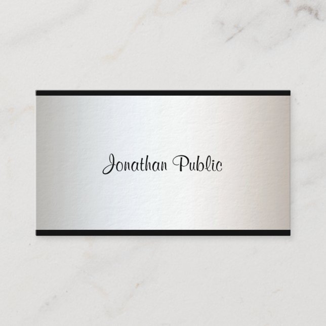 Modern Elegant Calligraphy Script Creative Plain Business Card (Front)