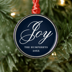 Modern Elegant Calligraphy Script Family Christmas Metal Tree Decoration