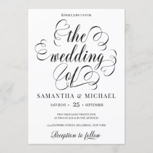 Modern elegant calligraphy script font wedding invitation