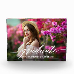 Modern Elegant Calligraphy Script Graduation Photo Block