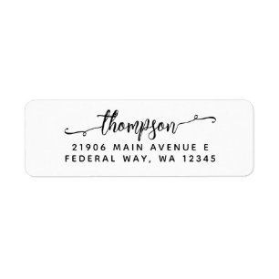 Modern Elegant Calligraphy Script Last Name Label