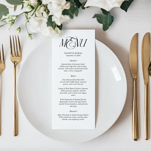 Modern Elegant Calligraphy Script Wedding Menu (Creator Uploaded)