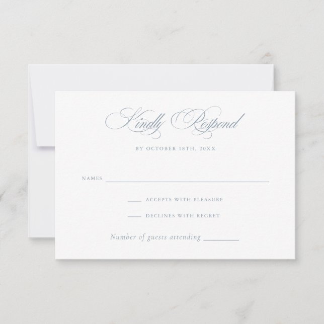 Modern Elegant Calligraphy Script Wedding RSVP Invitation (Front)