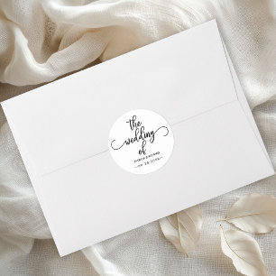Modern Elegant Calligraphy The Wedding Of Classic Round Sticker
