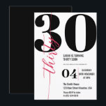 Modern Elegant Calligraphy Thirty 30th Birthday  Invitation<br><div class="desc">Turning 30 has never looked so good 🎉 Get the party started right with our Modern Elegant Calligraphy Pink and Black 30th Birthday Invitation. No basic invites here, only chic sophistication! #Turning30 #BirthdayCelebration Turning thirty deserves a celebration that is nothing less than grand. Announce your milestone birthday party with our...</div>