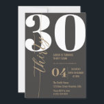 Modern Elegant Calligraphy Thirty 30th Birthday  Invitation<br><div class="desc">Turning 30 has never looked so good 🎉 Get the party started right with our Modern Elegant Calligraphy Black and White 30th Birthday Invitation. No basic invites here, only chic sophistication! #Turning30 #BirthdayCelebration Turning thirty deserves a celebration that is nothing less than grand. Announce your milestone birthday party with our...</div>