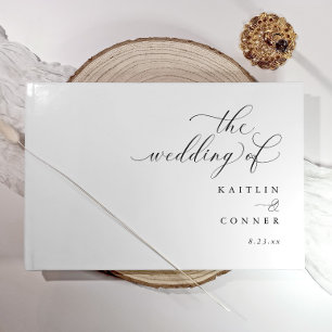 Modern Elegant Calligraphy Wedding Guest Book