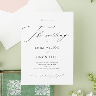 Modern Elegant Calligraphy Wedding Invitation