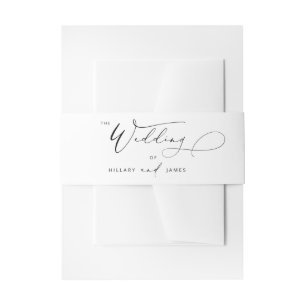Modern Elegant Calligraphy Wedding   Invitation Belly Band