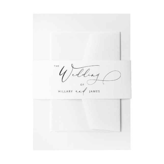 Modern Elegant Calligraphy Wedding   Invitation Belly Band (Front Example)