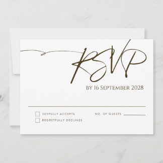 Modern Elegant Calligraphy Wedding RSVP Card