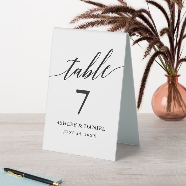 Modern Elegant Calligraphy Wedding Table Number (In SItu (Table))