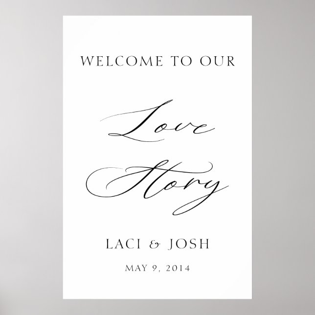 Modern Elegant Calligraphy Welcome Wedding Sign (Front)