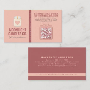 Modern Elegant Candle Making Business QR Code Card