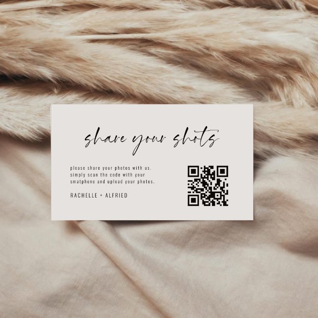 Modern Elegant Capture The Love QR code  Enclosure Card (Creator Uploaded)