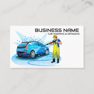 Modern Elegant Car Wash & Auto Detailing QR Code Business Card
