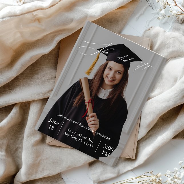 Modern Elegant Celebration Graduation Invitation (Creator Uploaded)