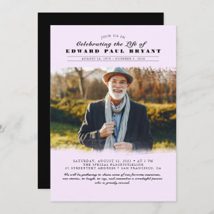 Modern Elegant Celebration of Life Funeral Photo I Invitation