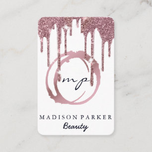 Modern Elegant Champagne Abstract Beauty Stylist Business Card