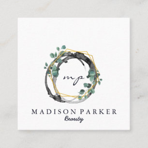 Modern Elegant Champagne Abstract Beauty Stylist S Square Business Card