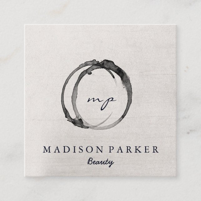 Modern Elegant Champagne Abstract Beauty Stylist S Square Business Card (Front)