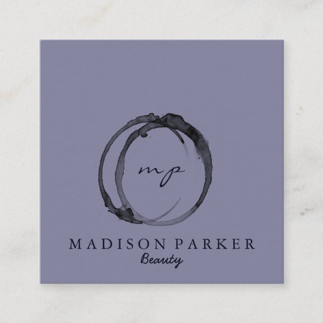 Modern Elegant Champagne Abstract Beauty Stylist Square Business Card (Front)