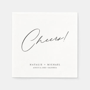 Modern Elegant Cheers Personalised Custom Wedding Napkin