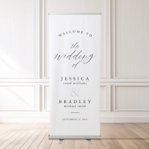 Modern Elegant Chic Calligraphy Wedding Welcome Retractable Banner