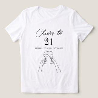 Modern elegant chic cheers to 21 birthday party Tri-Blend shirt