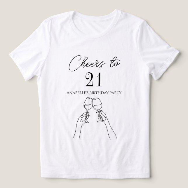 Modern elegant chic cheers to 21 birthday party  Tri-Blend shirt (Design Front)