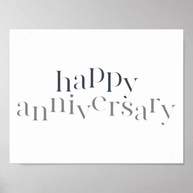 Modern, elegant, chic design Happy Anniversary Poster (Front)