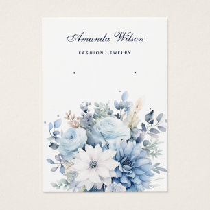 Modern elegant chic floral earring display card