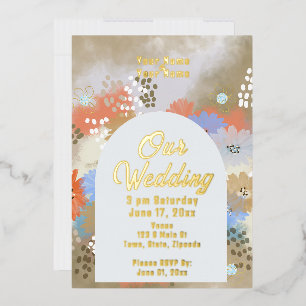 Modern Elegant Chic Foil Invitation