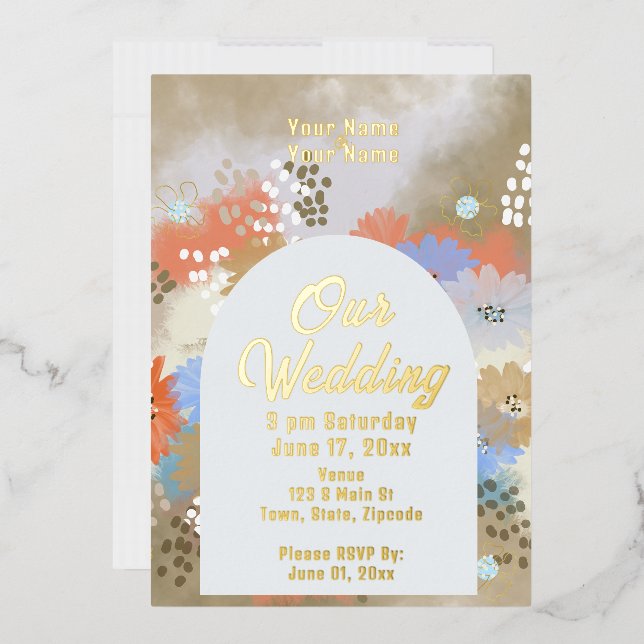 Modern Elegant Chic Foil Invitation (Envelope)