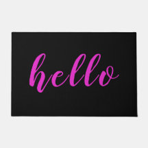 Modern Elegant Chic Fun Pink hello Black