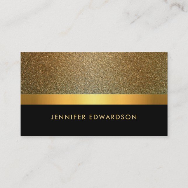 Modern Elegant chic gold black professional Business Card (Front)