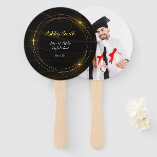 Modern Elegant Chic gold Light Graduation Hand Fan