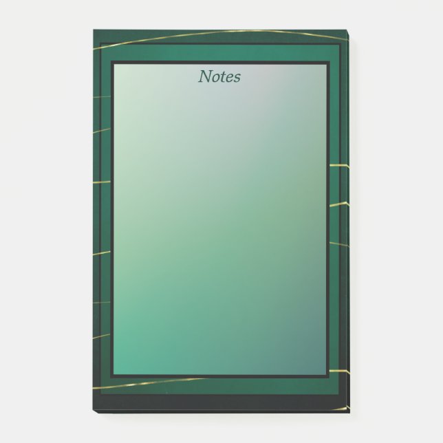 Modern Elegant Chic Green And Gold Post-it Notes (Front)
