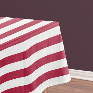 Modern Elegant Chic Magenta White Stripes Pattern Tablecloth