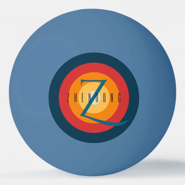 Modern Elegant Chic Monogrammed Initial Custom Ping Pong Ball (Front)