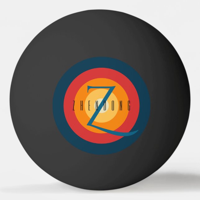 Modern Elegant Chic Monogrammed Initial Custom Ping Pong Ball (Front)