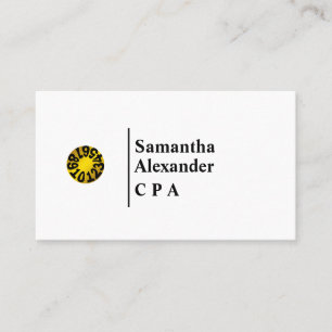 Modern Elegant Chic Numbers Logo Accountant Business Card