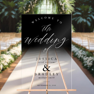 Modern Elegant Chic Ombre Wedding Welcome Acrylic Sign