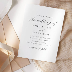 Modern Elegant Chic Script Wedding Invitation