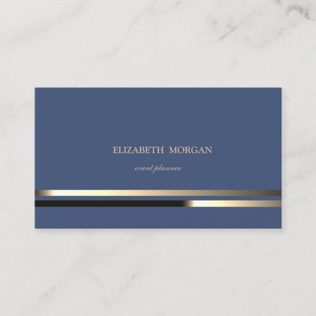 Modern Elegant Chic Sophisticated,Striped Business Card (Front)