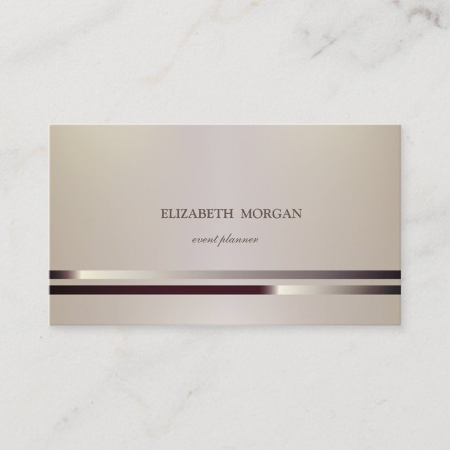 Modern Elegant Chic Sophisticated,Striped Business Card (Front)