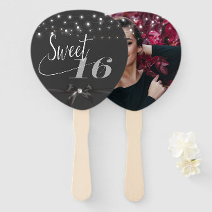Modern elegant chic sweet 16 hand f hand fan